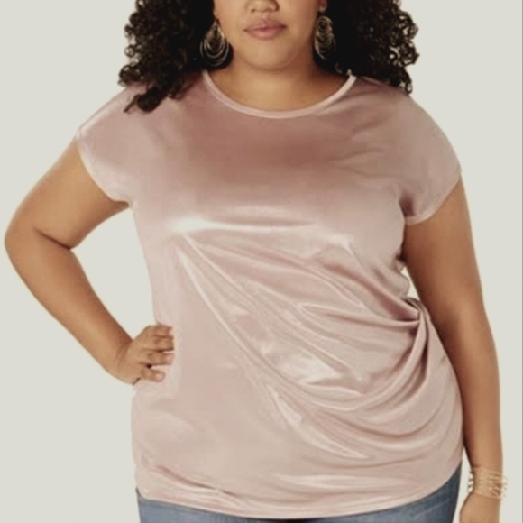 INC International Concepts Tops - I.N.C. Pale Pink Metallic T-Shirt